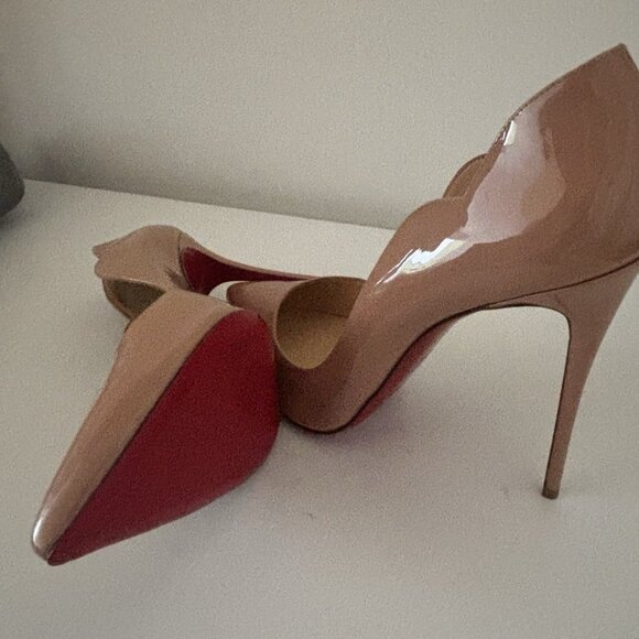CHRISTIAN LOUBOUTIN Hot Chick 100mm Nude Leather Patent - Picture 2 of 7